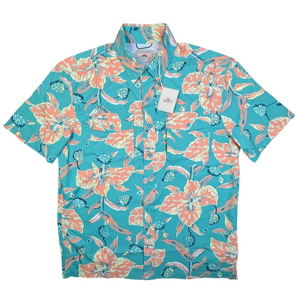 Faherty Other - Faherty Shorelite Floral Button Down Shirt Mens M Ventilated Back NWT $148